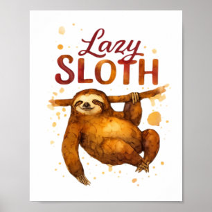 Luie luiaard in Alcohol Ink Klassiek T-shirt Poster