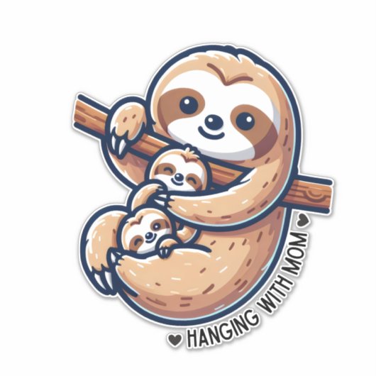 Luie moeder met baby's sticker (Voorkant)