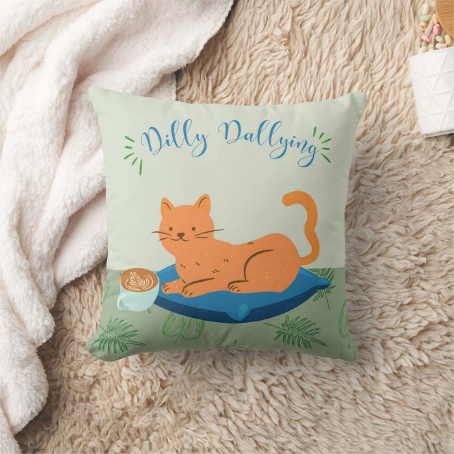 Luie Oranje Kat Kussen (Deken)