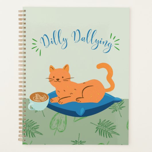 Luie Oranje Kat Planner (Voorkant)