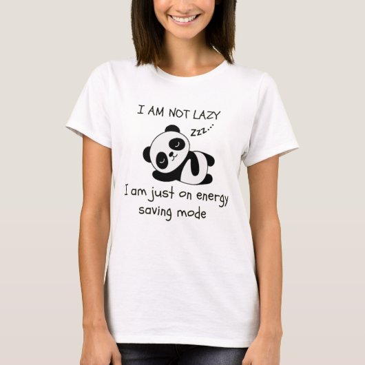 luie panda grappig t-shirt (Voorkant)