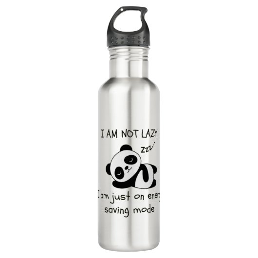 luie panda grappig waterfles  (Voorkant)