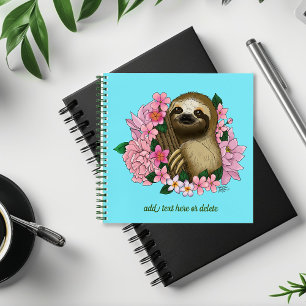 Luie roze bloemen notitieboek