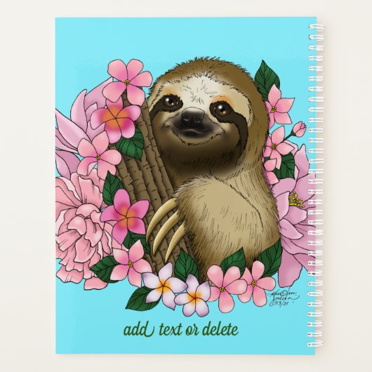 Luie roze bloemen planner (Achterkant)