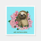 Luie roze bloemen servet (Voorkant)