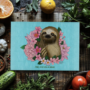 Luie roze bloemen snijplank