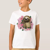 Luie roze bloemen t-shirt (Voorkant)