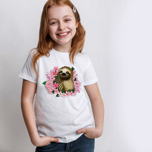 Luie roze bloemen t-shirt