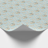 Luie Schattigee Baby Pastel Waterverf Patroon Cadeaupapier (Hoek)