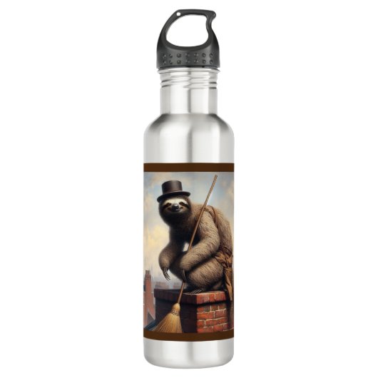 Luie schoorsteenveger waterfles  (Voorkant)