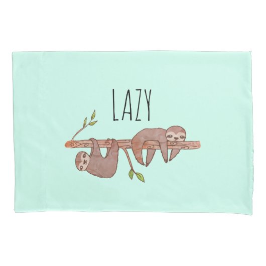 Luie & Sleepy Schattige luiaard ontwerp, omkeerbaa Kussensloop (Voorkant-Links)
