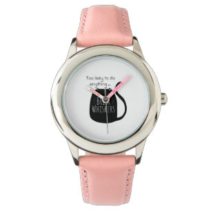 Luie zwarte kat horloge