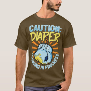 Luier aan het veranderen in uitvoering Luierwissel T-shirt