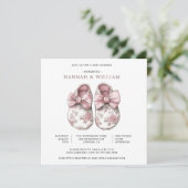 Luier Baby Schoentjes Baby Shower Kaart (Staand voorkant)