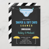 Luier en cadeaubon douche uitnodiging (Voorkant / Achterkant)