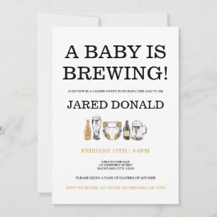 Luier Kegger Uitnodiging Bier & Luiers Dad Shower