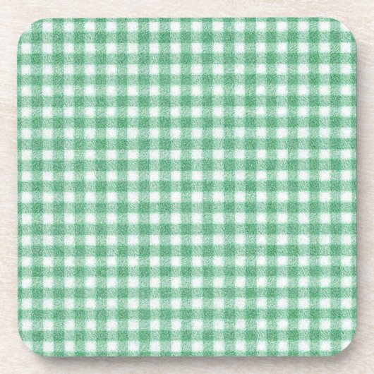 Luier Mintgroene Gingham Bier Onderzetter (Voorkant)