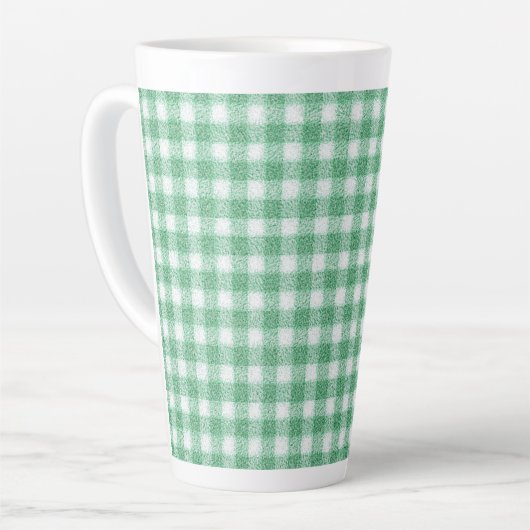 Luier Mintgroene Gingham Latte Mok (Linkerhoek)