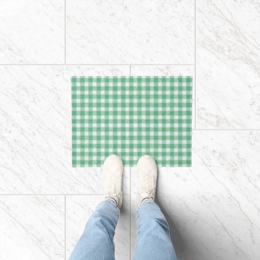 Luier Muntgroene Gingham  Deurmat (Binnen)