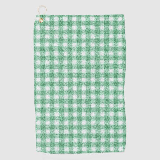 Luier Muntgroene Gingham Golfhanddoek (Voorkant)