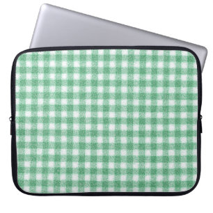Luier Muntgroene Gingham Laptop Sleeve