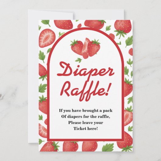 Luier Raffle Aardbei Berry Sweet Game Kaart (Voorkant)