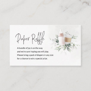 Luier Raffle Baby is het brouwen van koffie roze Informatiekaartje