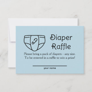 Luier Raffle Baby Jongen Blauwe Shower Enclosure K Kaart