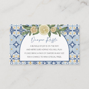 Luier Raffle Baby shower, Italiaans thema Informatiekaartje