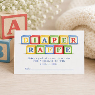 Luier Raffle Baby Shower Spelkaart Informatiekaartje