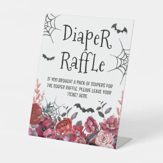 Luier Raffle Bats Halloween Baby shower Reclamebord Met Voetstuk