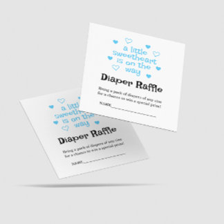 Luier Raffle Blauw Jongen Baby shower Vierkante Ka Informatiekaartje