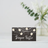 *~* Luier Raffle Bloemen Hout Rustieke String Ligh Informatiekaartje (Staand voorkant)