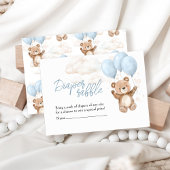 Luier Raffle Blue Teddy Bear Baby shower Informatiekaartje