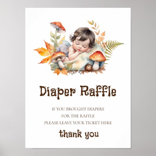 Luier Raffle Bord Baby Shower Bosfee  Poster (Voorkant)