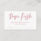 Luier Raffle Calligrafie Neutraal Baby shower Informatiekaartje (Voorkant)