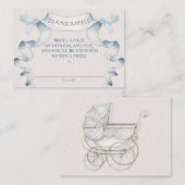 Luier Raffle  Carriage Ivory Blue Gingham Informatiekaartje (Voorkant / Achterkant)