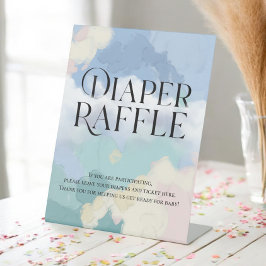 Luier Raffle Dromerige Wolk Negen Baby shower Reclamebord Met Voetstuk