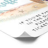 Luier Raffle Drop Off Surfen Baby shower Sign Poster (Hoek)