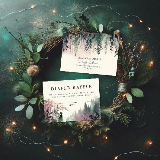 Luier Raffle Enchanted Forest Fairy Mountains Informatiekaartje