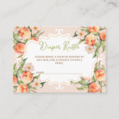 Luier Raffle Floral Peach Baby shower Informatiekaartje (Voorkant)
