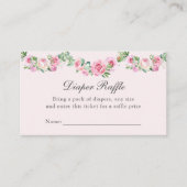 Luier Raffle Floral Tea Cup Baby shower Informatiekaartje (Voorkant)