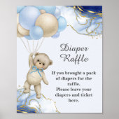 Luier Raffle Game We kunnen bijna wachten blauwe b Poster (Voorkant)