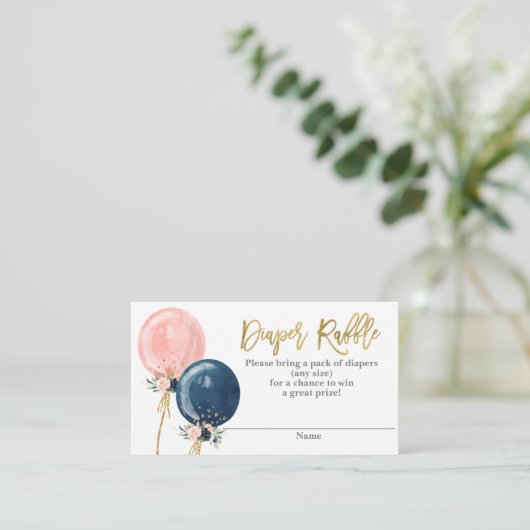 Luier Raffle geslacht onthullen Informatiekaartje (Staand voorkant)