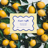 Luier Raffle Hand getekend Blauw & Geel Italiaans Informatiekaartje