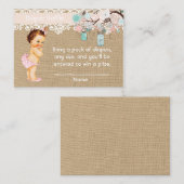 Luier Raffle Insert met  Baby Informatiekaartje (Voorkant / Achterkant)
