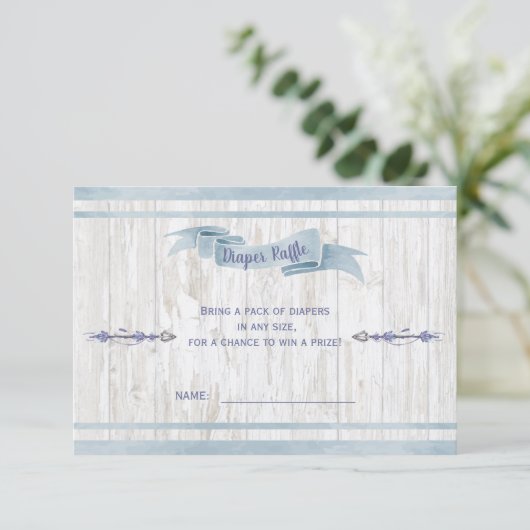 Luier Raffle Jongen Baby Blauwe Boho Pijlen Informatiekaartje (Staand voorkant)