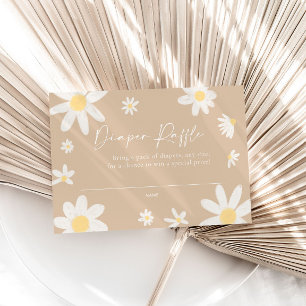 Luier Raffle Kaart Beige Daisy Notitiekaartje