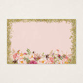 Luier Raffle Kaart Blush Roze Gouden Glitter Bloem (Achterkant)