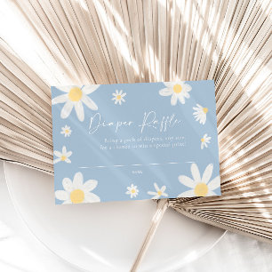 Luier Raffle Kaart Daisy Dusty Blue Notitiekaartje